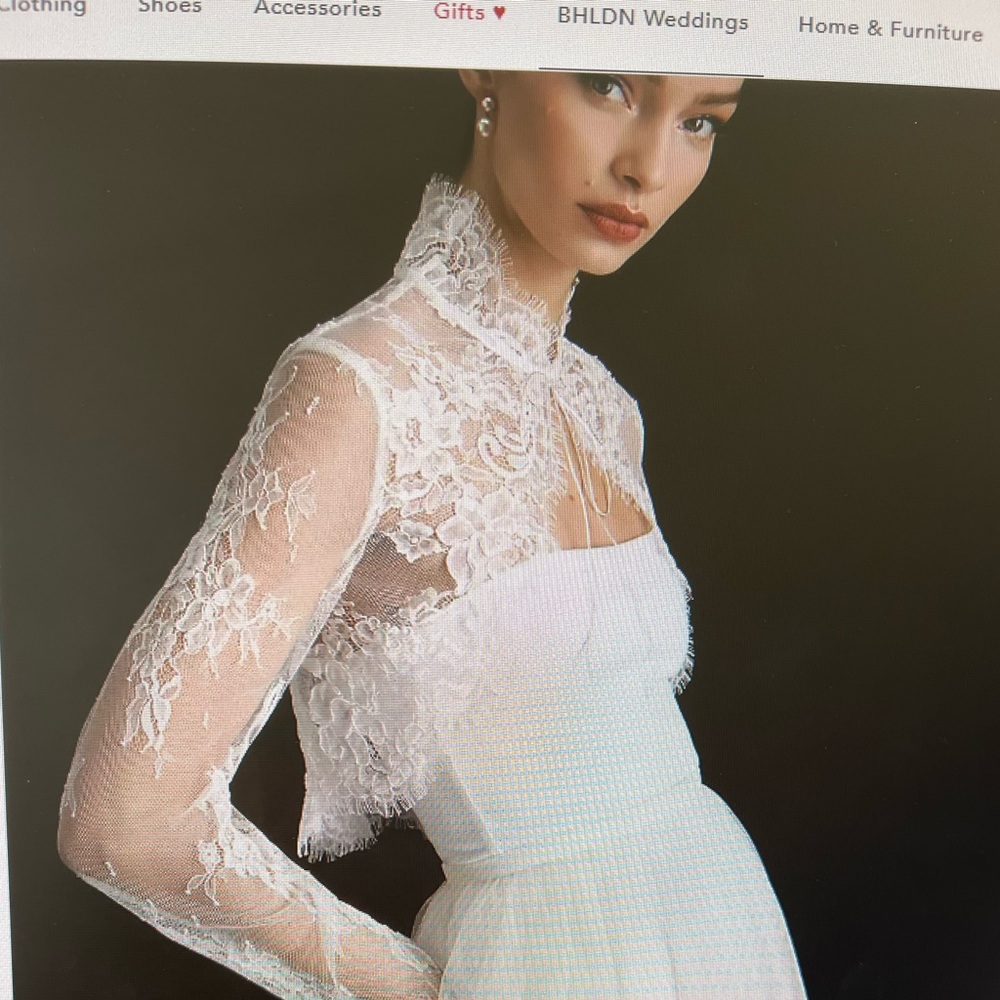 BHLDN - Lace High-Neck Bridal Bolero Jacket - White